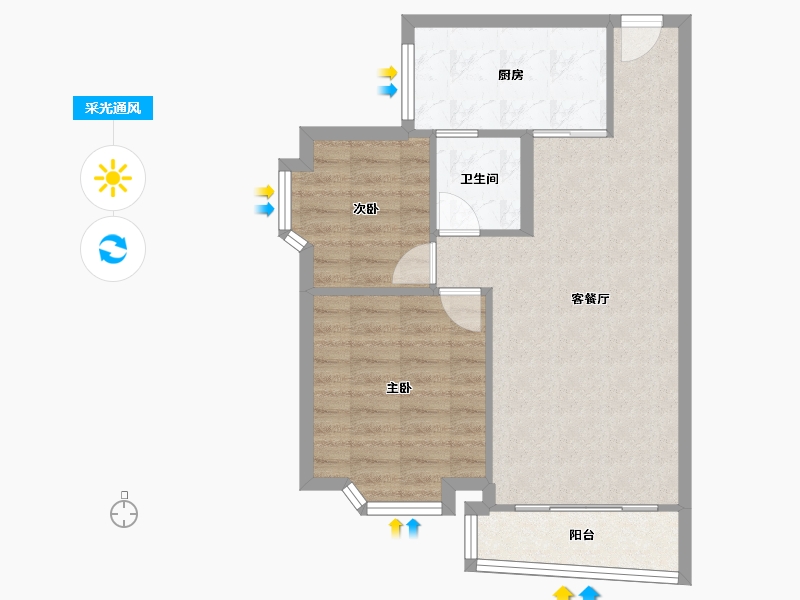 广东省-深圳市-阳光花园-62.32-户型库-采光通风