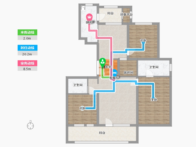 河北省-石家庄市-万科翡翠书院-109.29-户型库-动静线