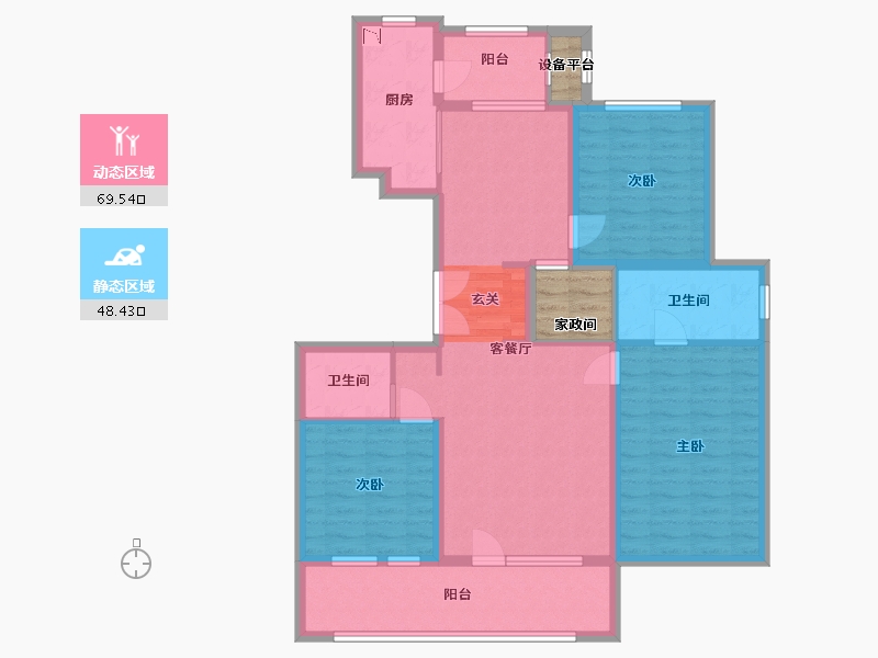 河北省-石家庄市-万科翡翠书院-109.29-户型库-动静分区