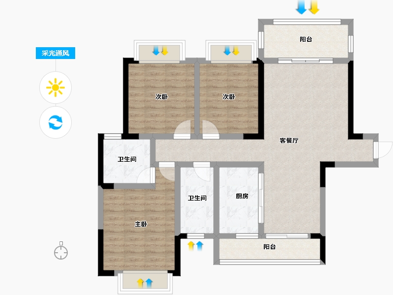 湖南省-湘潭市-九华新城-95.25-户型库-采光通风