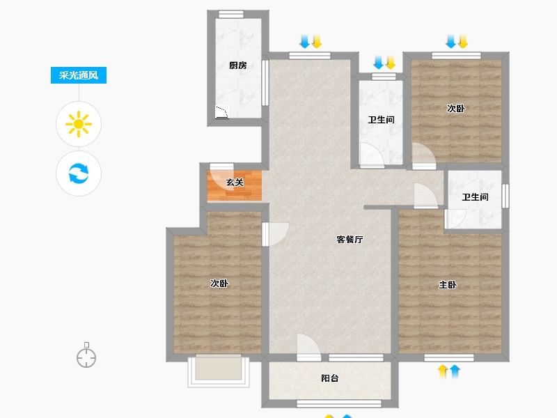 河北省-石家庄市-万德华府-92.53-户型库-采光通风