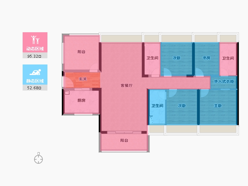 广东省-惠州市-陆丰龙光玖龙府-132.12-户型库-动静分区