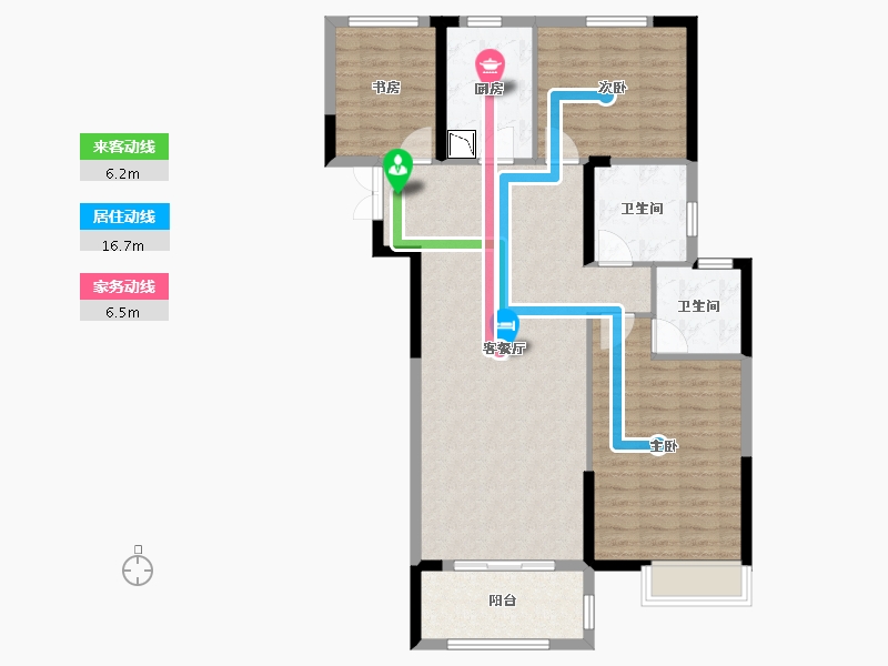 江苏省-连云港市-冠豪名苑-105.00-户型库-动静线