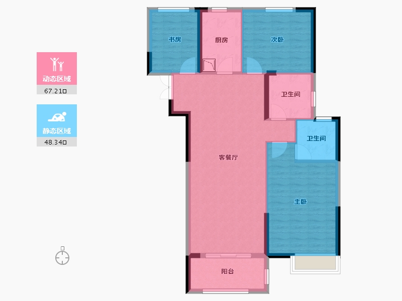 江苏省-连云港市-冠豪名苑-105.00-户型库-动静分区