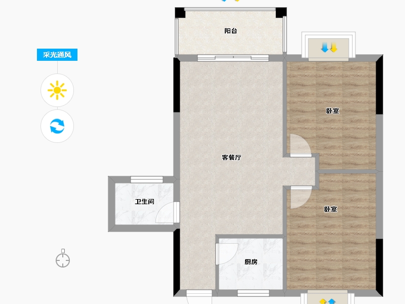 广西壮族自治区-北海市-听海一品-70.20-户型库-采光通风