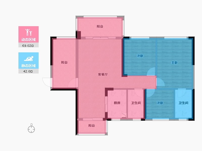 湖南省-郴州市-中源国际城-99.64-户型库-动静分区