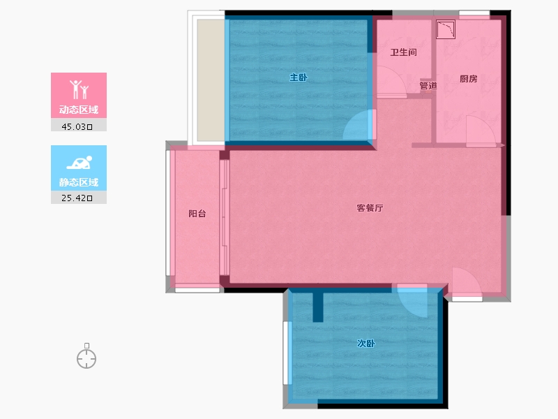 河南省-郑州市-亚星环翠居-62.63-户型库-动静分区