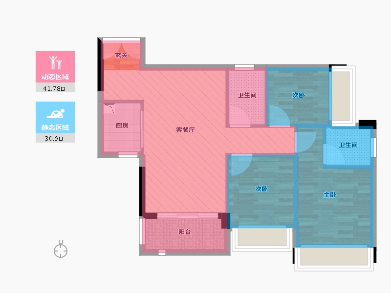 广东省-佛山市-圣德嘉园-63.90-户型库-动静分区