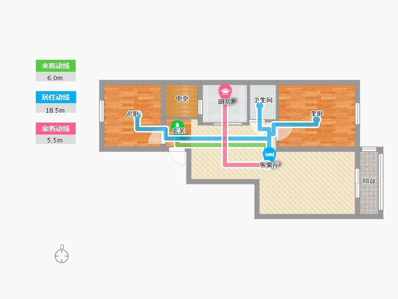 浙江省-杭州市-二圣庙巷-68.00-户型库-动静线