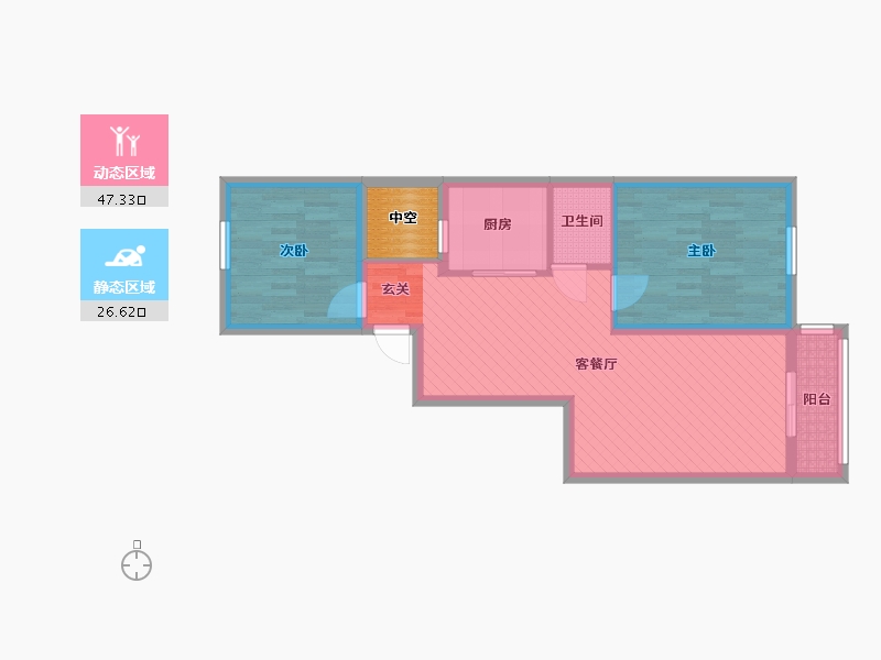 浙江省-杭州市-二圣庙巷-68.00-户型库-动静分区