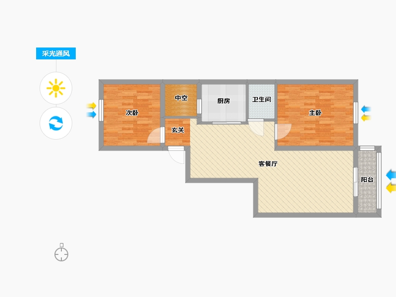 浙江省-杭州市-二圣庙巷-68.00-户型库-采光通风