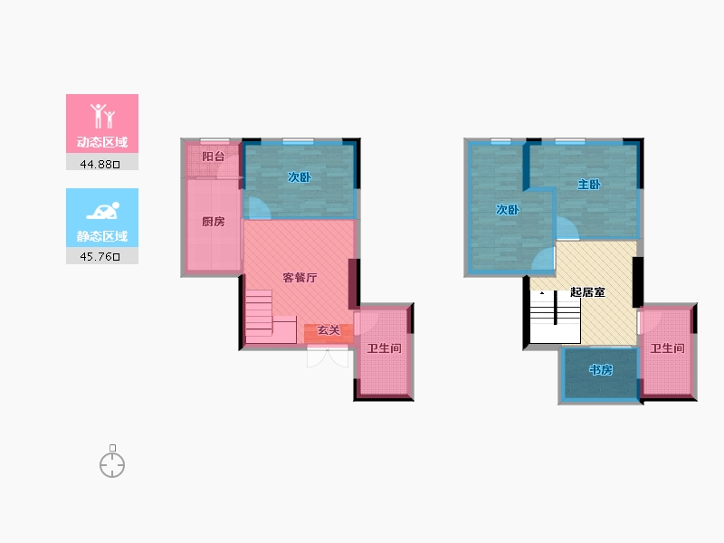 广东省-东莞市-富盈盈翠曦园-93.46-户型库-动静分区