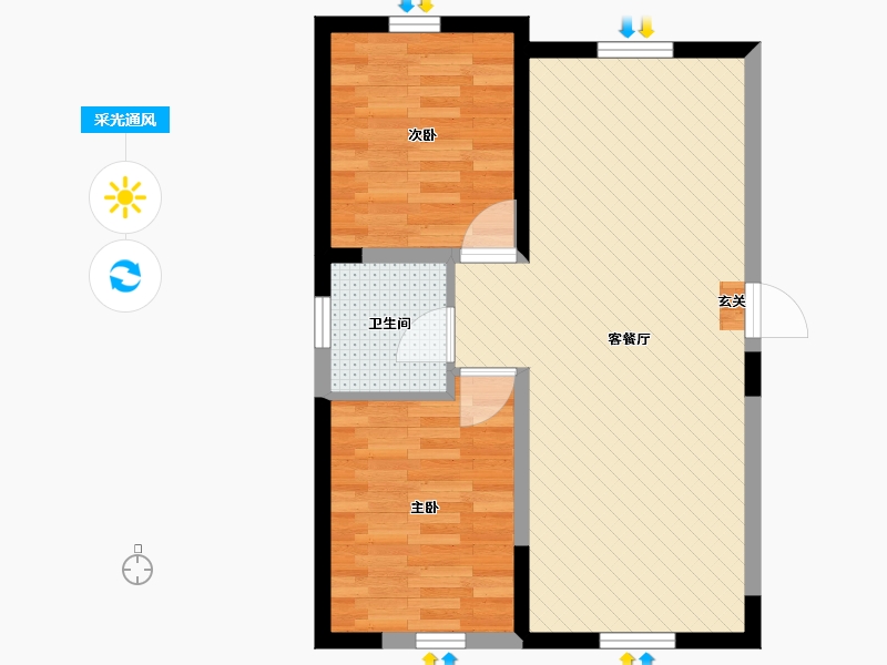 吉林省-长春市-力旺康城-55.99-户型库-采光通风