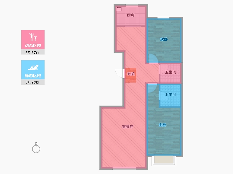 内蒙古自治区-包头市-富悦湾官邸-81.09-户型库-动静分区