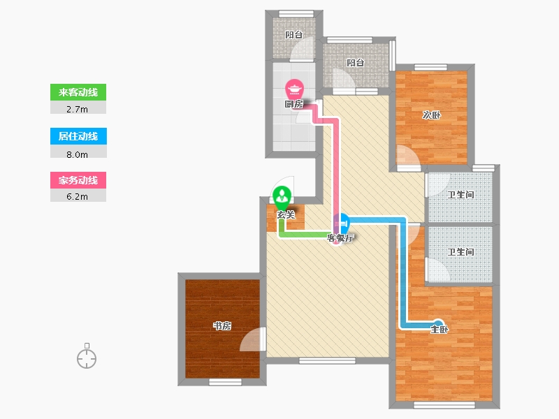 陕西省-西安市-浐灞半岛A13区御府观园-89.62-户型库-动静线