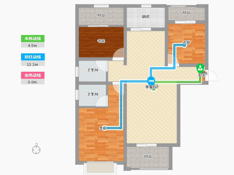 河北省-保定市-釜阳花园-88.76-户型库-动静线