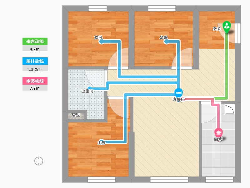 河北省-廊坊市-甜城三九街区-45.65-户型库-动静线