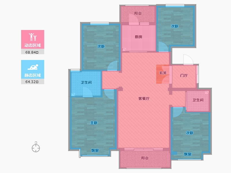 河北省-邯郸市-澜湾-118.69-户型库-动静分区