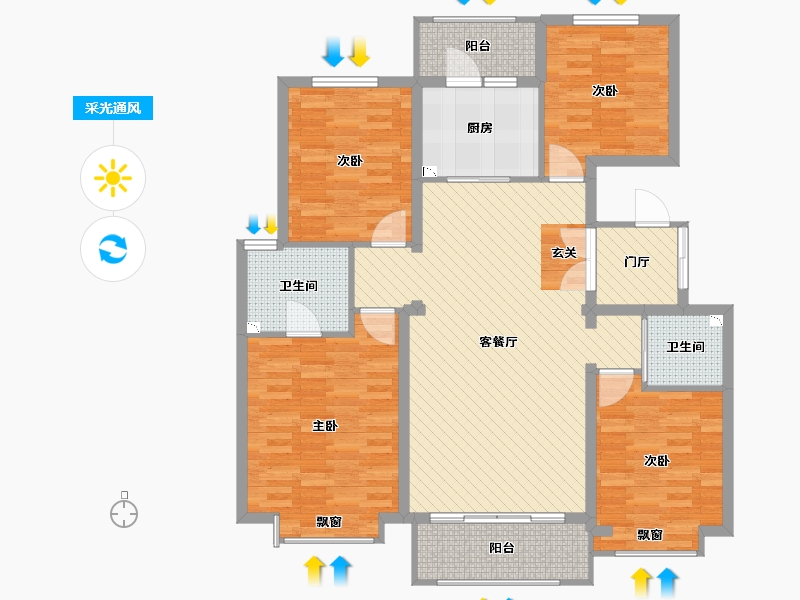 河北省-邯郸市-澜湾-118.69-户型库-采光通风