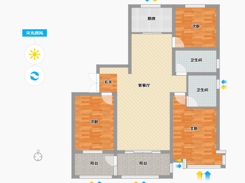 山东省-日照市-安泰名筑-113.89-户型库-采光通风