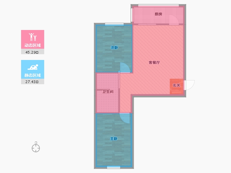 天津-天津市-中嘉花园怡水苑-65.43-户型库-动静分区