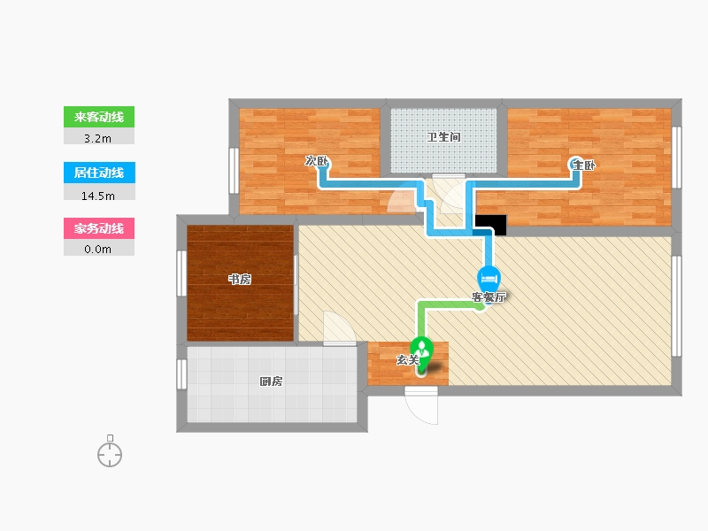 辽宁省-盘锦市-蓝色康桥g区1号楼-84.54-户型库-动静线