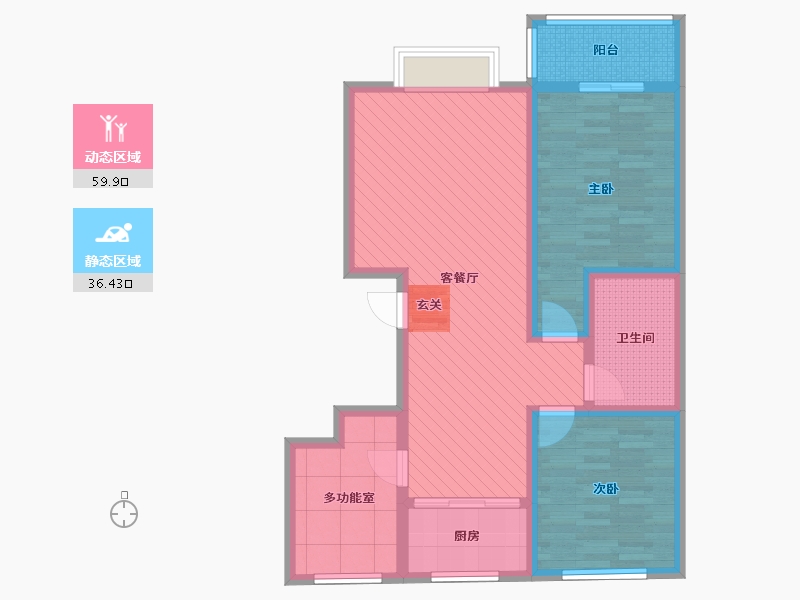 山西省-运城市-御沁园-83.75-户型库-动静分区