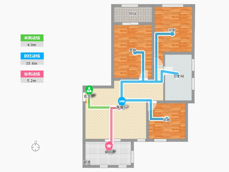 江苏省-南通市-江景苑-105.77-户型库-动静线