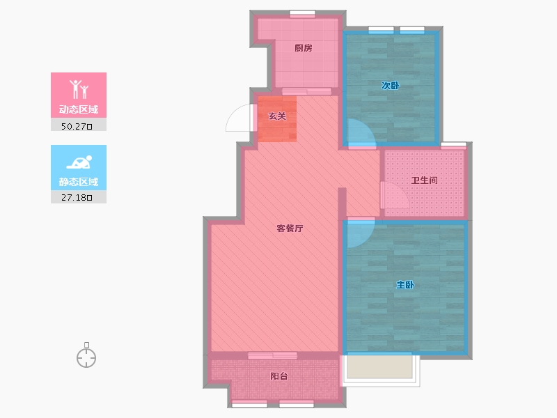 山东省-东营市-金宇润苑二期-67.28-户型库-动静分区