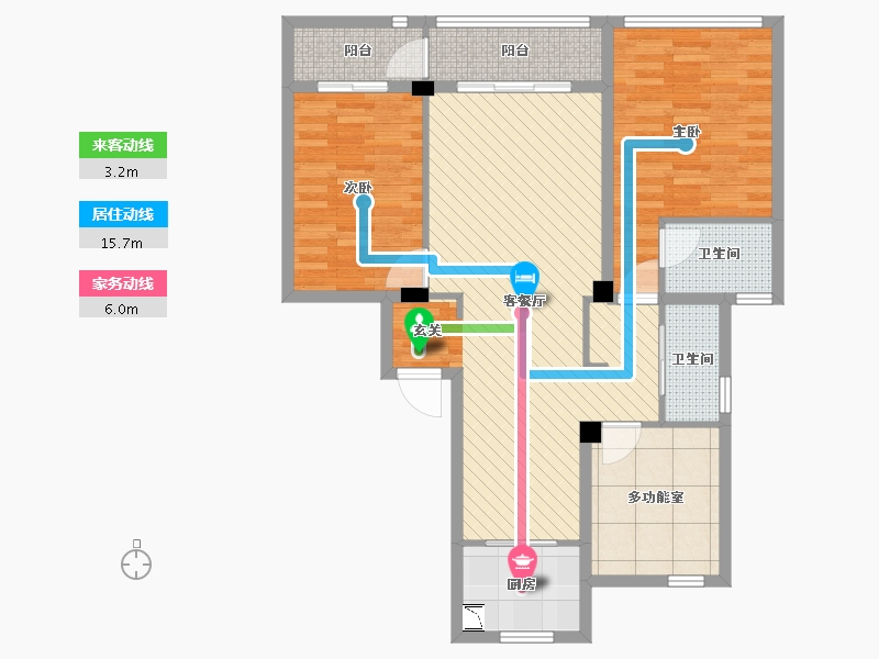 浙江省-宁波市-奉化玫瑰园-93.07-户型库-动静线