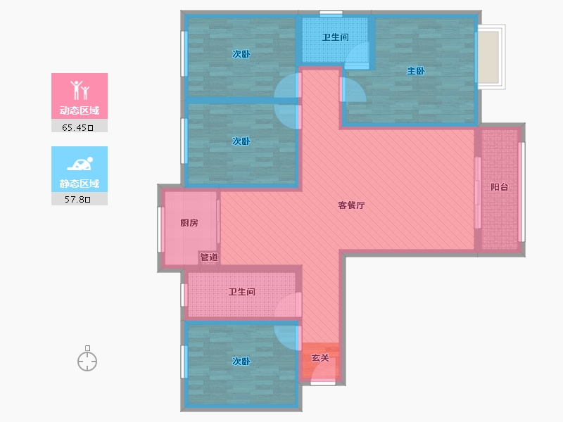 河南省-郑州市-商都嘉园安置小区-106.97-户型库-动静分区