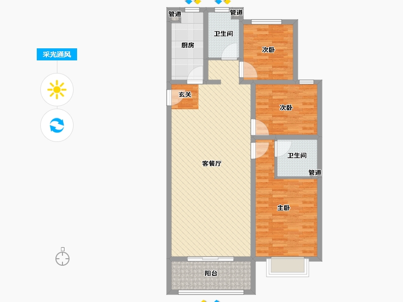 山东省-济宁市-城投锦园-96.15-户型库-采光通风