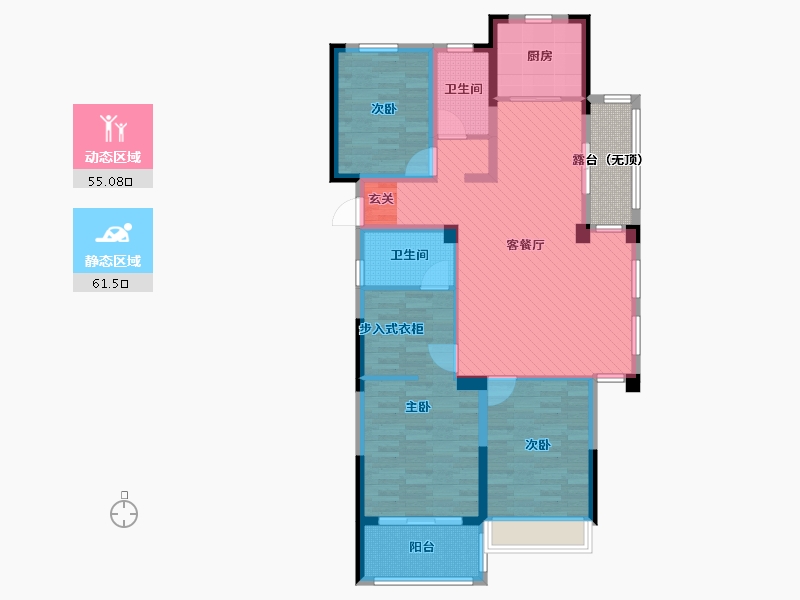 浙江省-丽水市-绿谷庄园云水居-107.98-户型库-动静分区