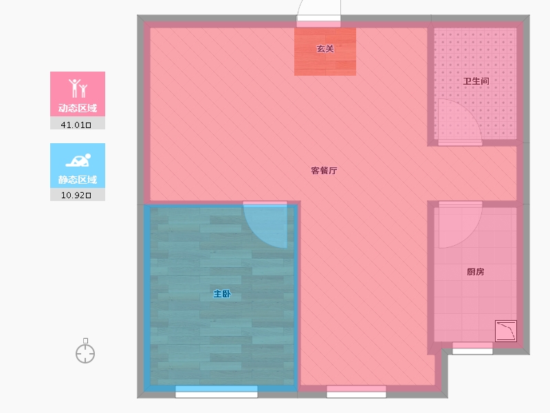 辽宁省-盘锦市-蓝色康桥K区-46.69-户型库-动静分区