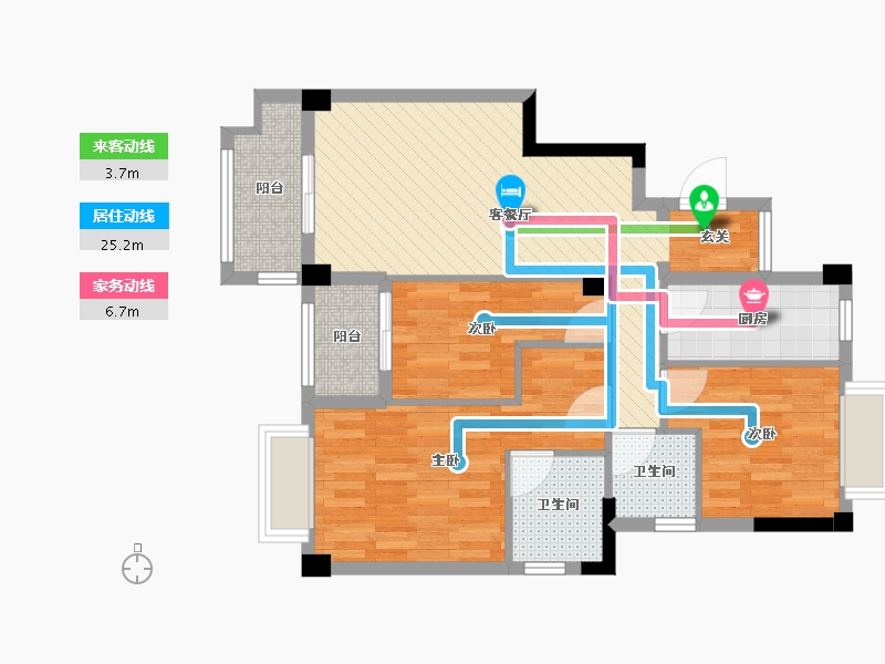 福建省-漳州市-南靖碧桂园-74.15-户型库-动静线