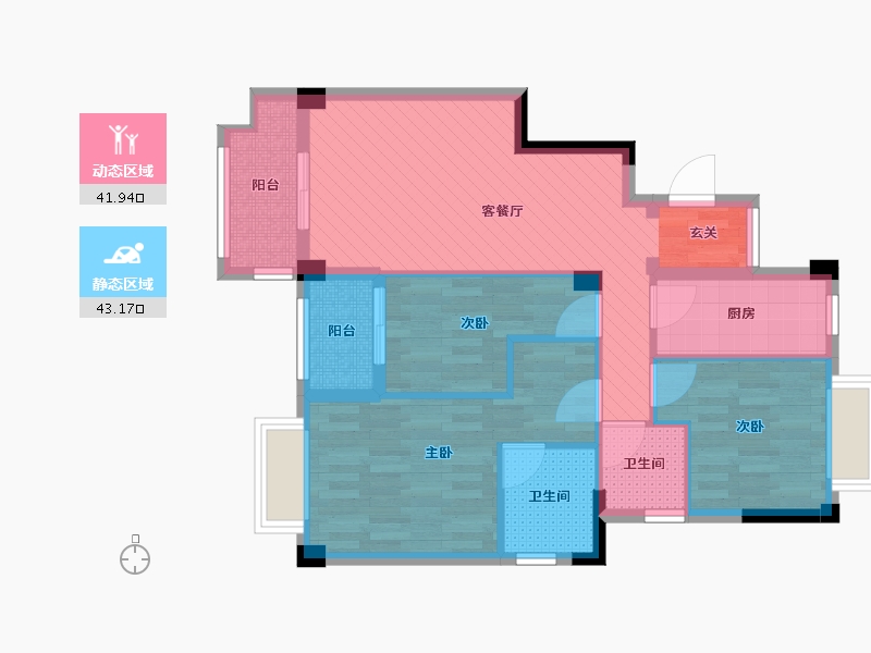 福建省-漳州市-南靖碧桂园-74.15-户型库-动静分区