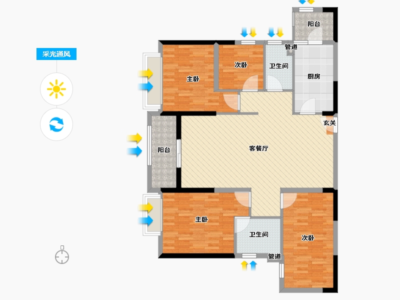 广东省-湛江市-海逸半岛-110.96-户型库-采光通风