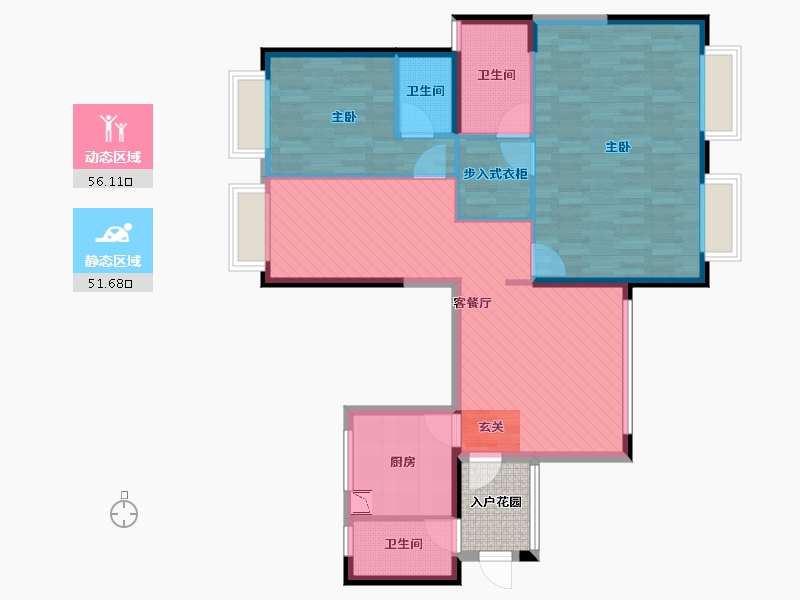 广西壮族自治区-南宁市-嘉和城塞纳左岸-100.82-户型库-动静分区