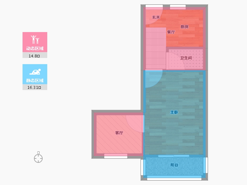 辽宁省-大连市-马栏北街-26.60-户型库-动静分区