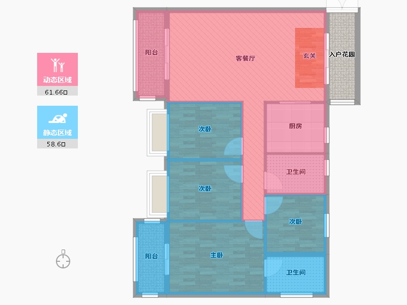 湖南省-衡阳市-阳光丽都-113.09-户型库-动静分区