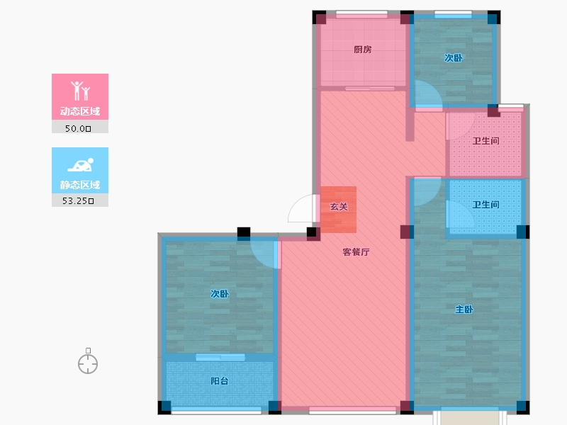 山东省-烟台市-西关小区-90.94-户型库-动静分区