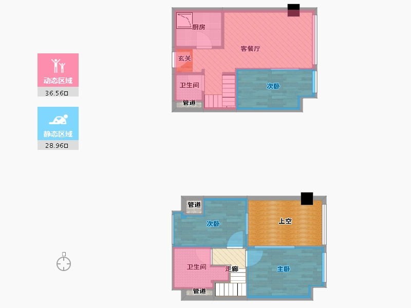 北京-北京市-万科天地-73.11-户型库-动静分区