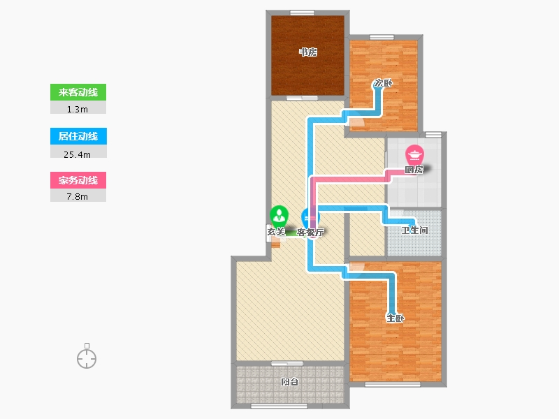 河北省-廊坊市-孔雀城剑桥郡四期洋房-141.13-户型库-动静线