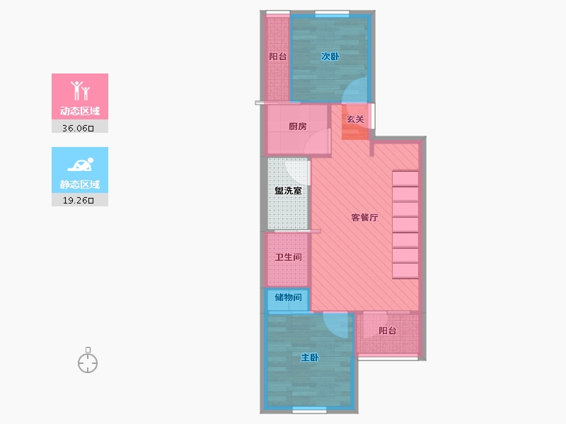 北京-北京市-定福庄西街-51.89-户型库-动静分区