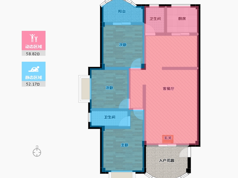 广东省-揭阳市-玉馨苑-105.88-户型库-动静分区