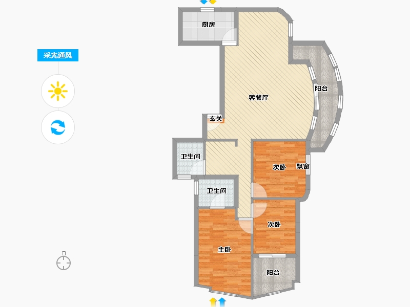 河南省-漯河市-兰乔圣菲-93.02-户型库-采光通风