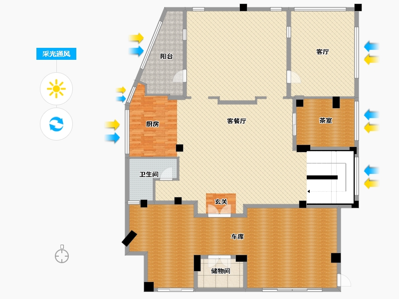 广东省-广州市-琶洲一号-256.49-户型库-采光通风