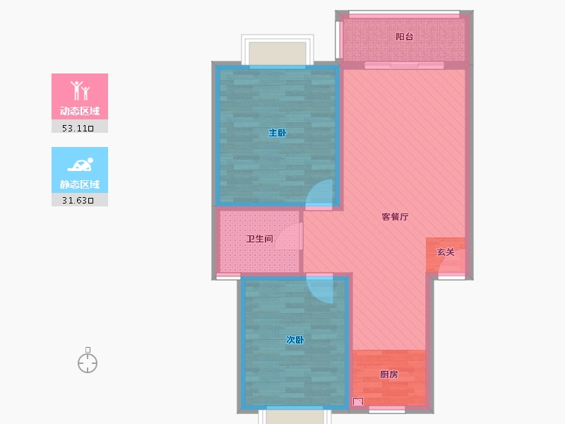 江苏省-泰州市-建强花园-75.03-户型库-动静分区