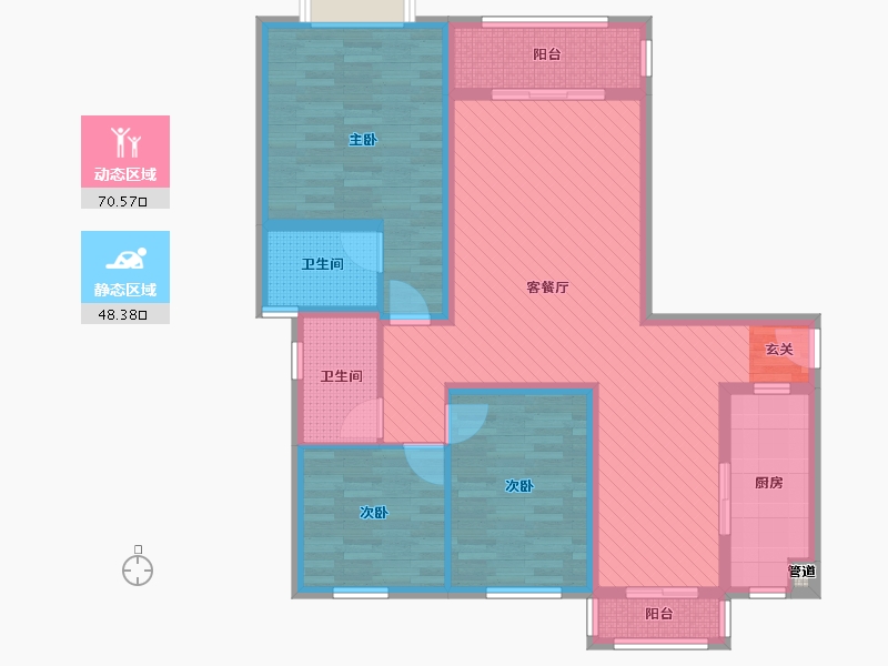 河南省-商丘市-鑫水湾小区-104.23-户型库-动静分区