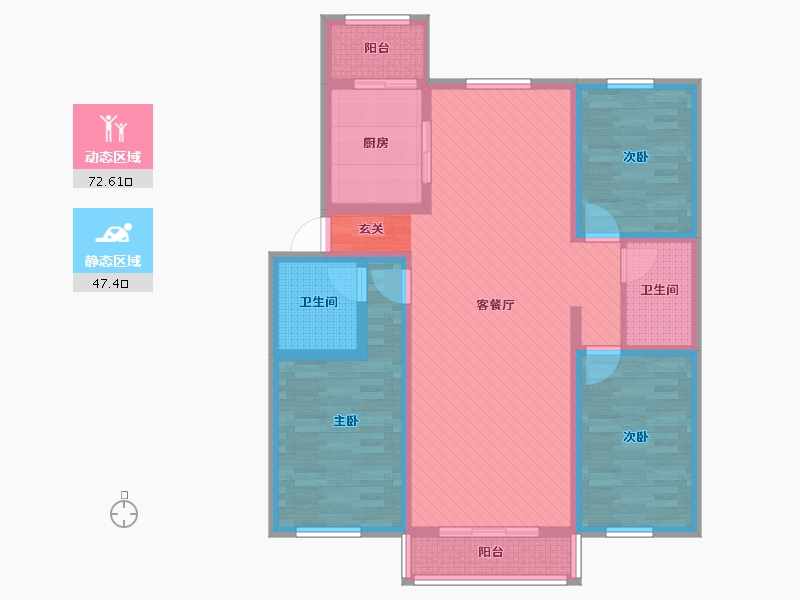 内蒙古自治区-鄂尔多斯市-亿和-104.56-户型库-动静分区